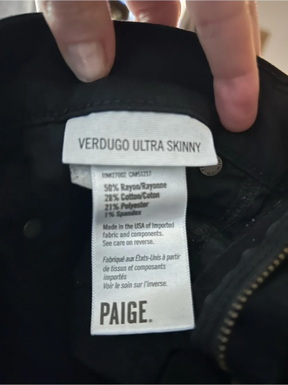 PAIGE verdugo ultra skinny jeans Black